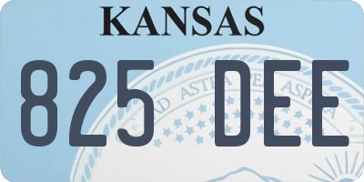 KS license plate 825DEE