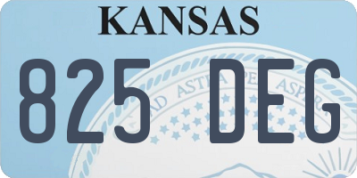 KS license plate 825DEG