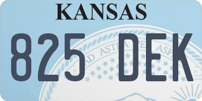 KS license plate 825DEK