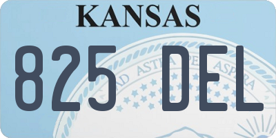 KS license plate 825DEL