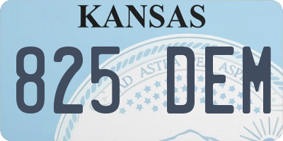 KS license plate 825DEM