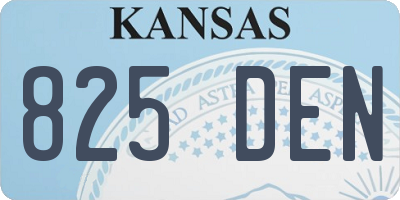 KS license plate 825DEN