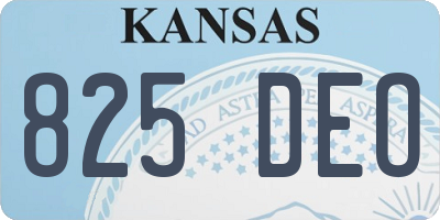 KS license plate 825DEO
