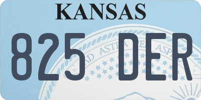 KS license plate 825DER