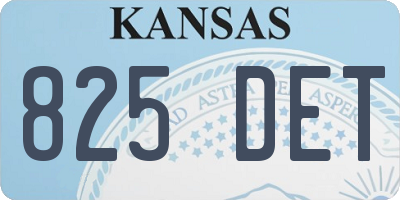 KS license plate 825DET