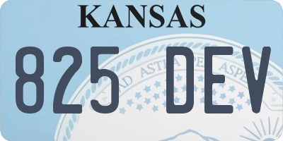 KS license plate 825DEV