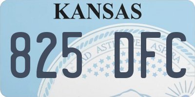 KS license plate 825DFC