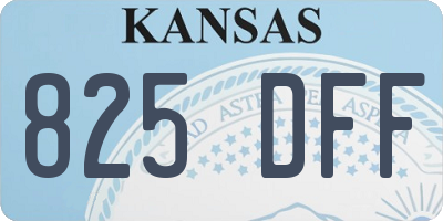 KS license plate 825DFF