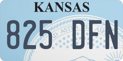 KS license plate 825DFN