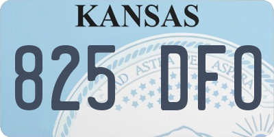 KS license plate 825DFO