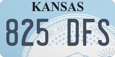 KS license plate 825DFS