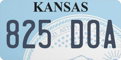 KS license plate 825DOA