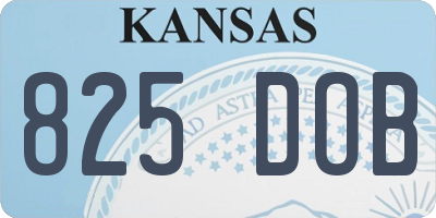 KS license plate 825DOB