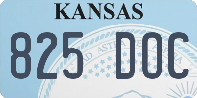 KS license plate 825DOC