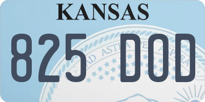 KS license plate 825DOD