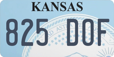 KS license plate 825DOF