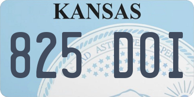 KS license plate 825DOI