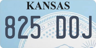 KS license plate 825DOJ