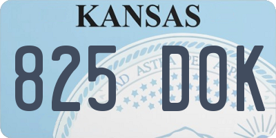 KS license plate 825DOK