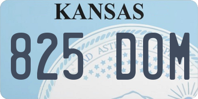 KS license plate 825DOM