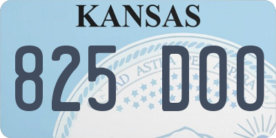 KS license plate 825DOO