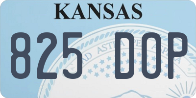 KS license plate 825DOP