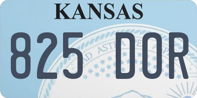 KS license plate 825DOR