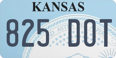 KS license plate 825DOT