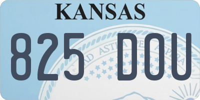 KS license plate 825DOU