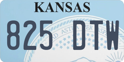 KS license plate 825DTW