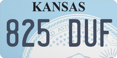 KS license plate 825DUF