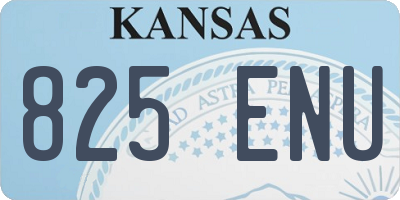 KS license plate 825ENU