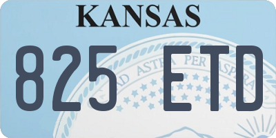 KS license plate 825ETD