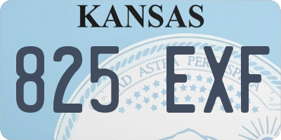 KS license plate 825EXF
