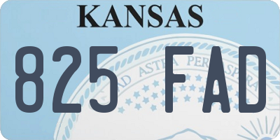 KS license plate 825FAD