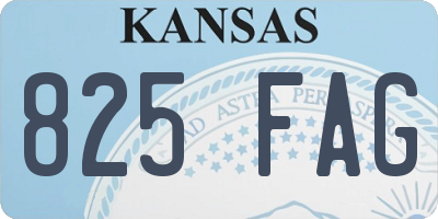 KS license plate 825FAG