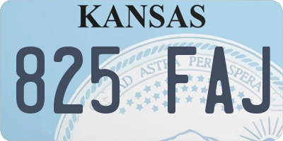 KS license plate 825FAJ