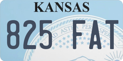 KS license plate 825FAT