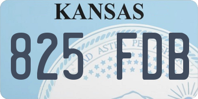 KS license plate 825FDB