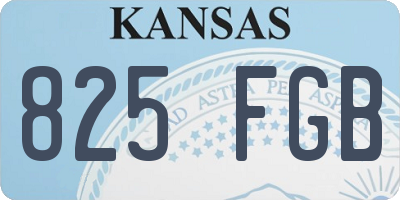 KS license plate 825FGB