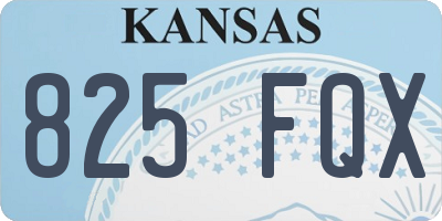 KS license plate 825FQX
