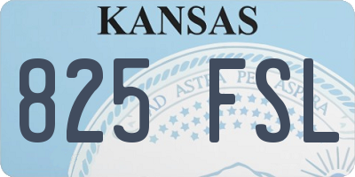 KS license plate 825FSL