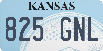 KS license plate 825GNL