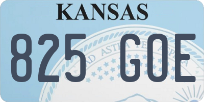 KS license plate 825GOE