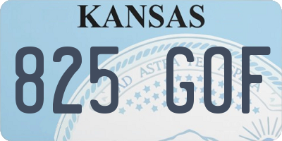 KS license plate 825GOF