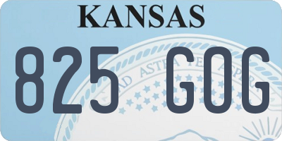 KS license plate 825GOG