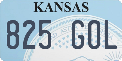 KS license plate 825GOL