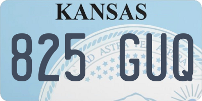 KS license plate 825GUQ