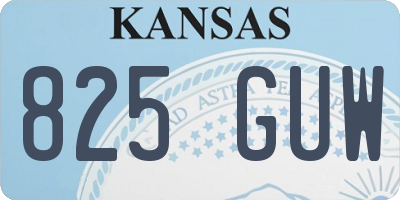 KS license plate 825GUW