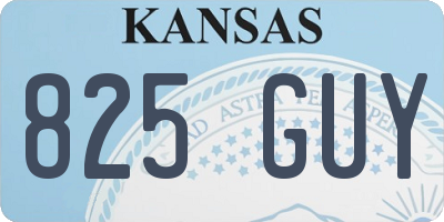 KS license plate 825GUY